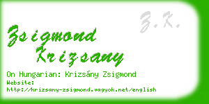 zsigmond krizsany business card